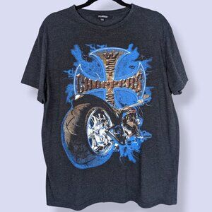 (2/$20) West Coast Choppers Blue Graphic Tee